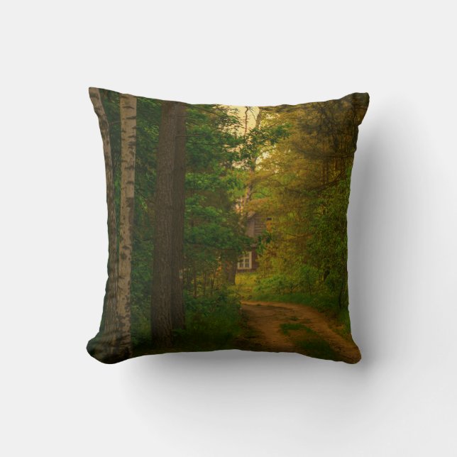 Natur Forest Rural Hut Village Belarus Kudde (Framsida)