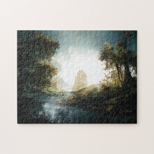 Natur Forest Träd Avstånd fotografi Vatten Pussel (Horisontell)