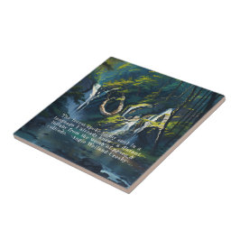 Natur Forest YOGA Gömt Text Reiki Master Quotes Kakelplatta