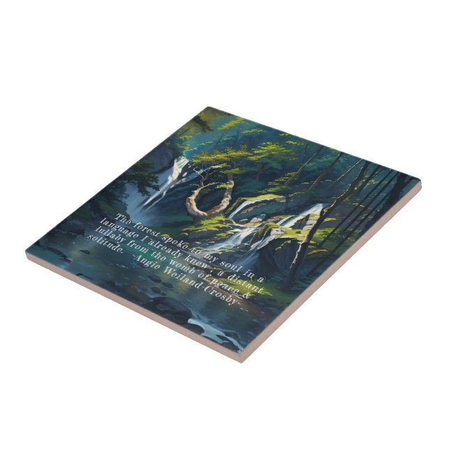 Natur Forest YOGA Gömt Text Reiki Master Quotes Kakelplatta (Sidan)