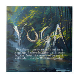 Natur Forest YOGA Gömt Text Reiki Master Quotes Kakelplatta