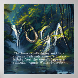 Natur Forest YOGA Gömt Text Reiki Master Quotes Poster