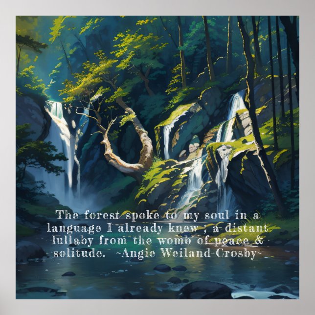 Natur Forest YOGA Gömt Text Reiki Master Quotes Poster (Framsidan)