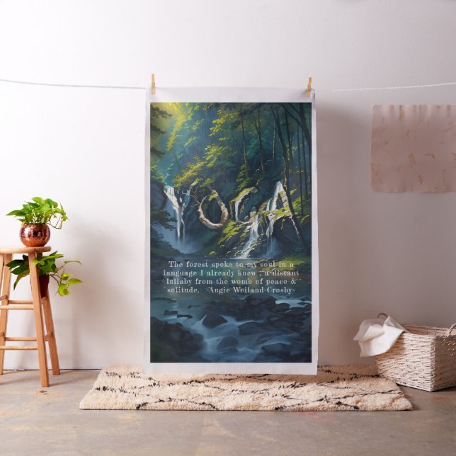 Natur Forest YOGA Gömt Text Reiki Master Quotes Tyg (In Situ)