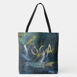 Natur Forest YOGA Gömt Text Reiki Master Quotes Tygkasse