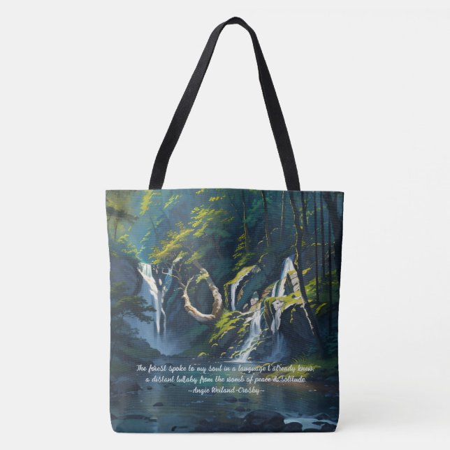 Natur Forest YOGA Gömt Text Reiki Master Quotes Tygkasse (Framsida)