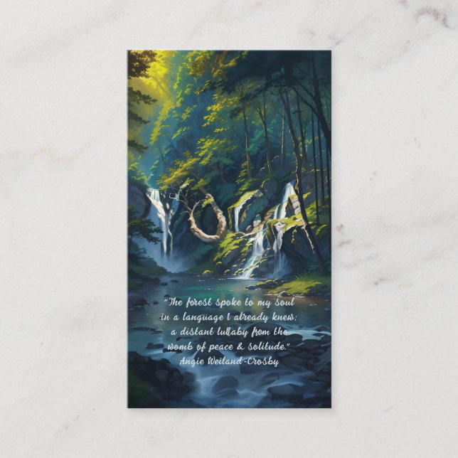 Natur Forest YOGA Gömt Text Reiki Master Quotes Visitkort (Framsida)