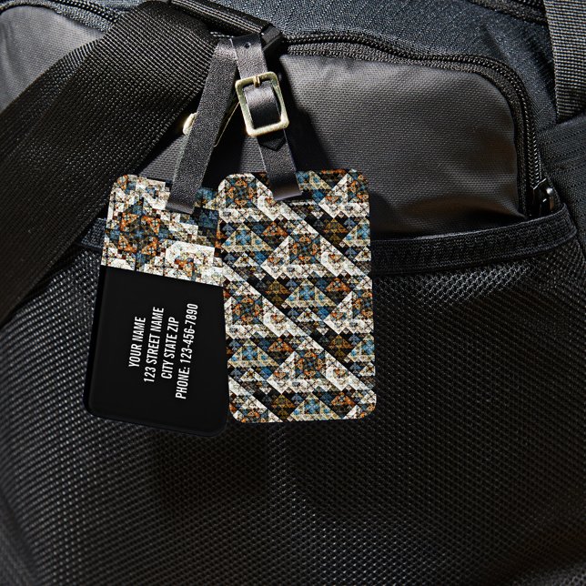 Natur Geometric Abstrakt Mönster Luggage Tag Bagagebricka (Skapare uppladdad)