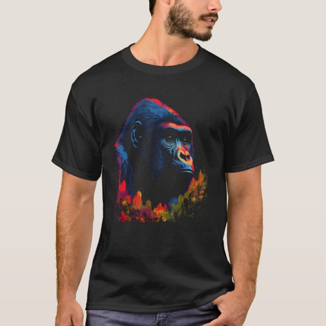 Natur  Gorilla Vildmark T Shirt (Framsida)