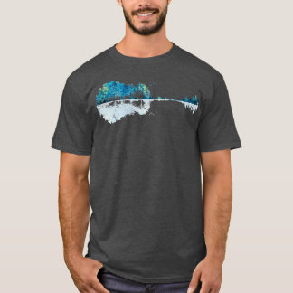 Natur Guitar Watercolor Blues T Shirt