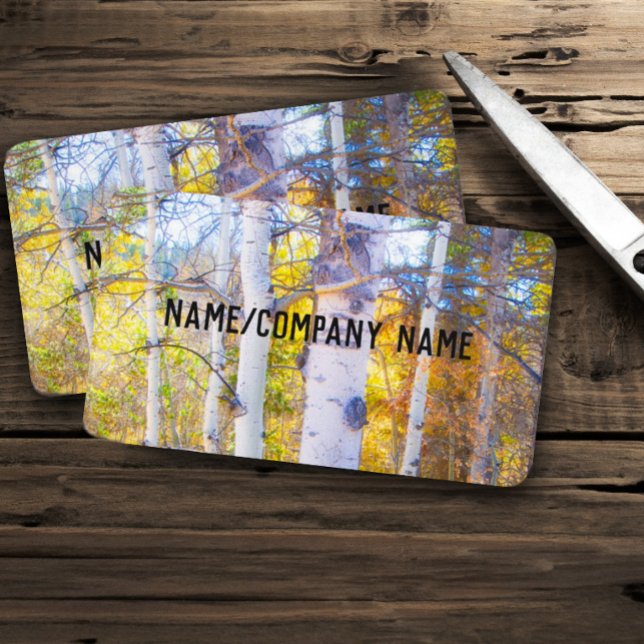natur-gult-aspen-landskapskonst visitkort (Nature business cards)
