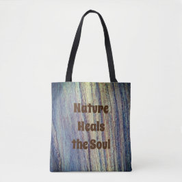 Natur Heals Soul Woodgrain Photo Rustic Tygkasse