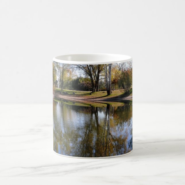 Natur Höst Träd Vatten Scen Kaffemugg (Center)