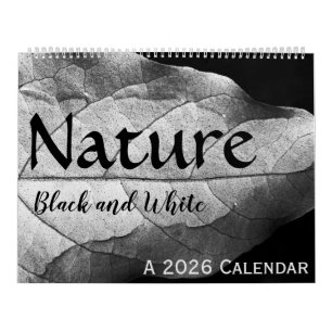 Natur i 2024 års svartvitt-kalender kalender