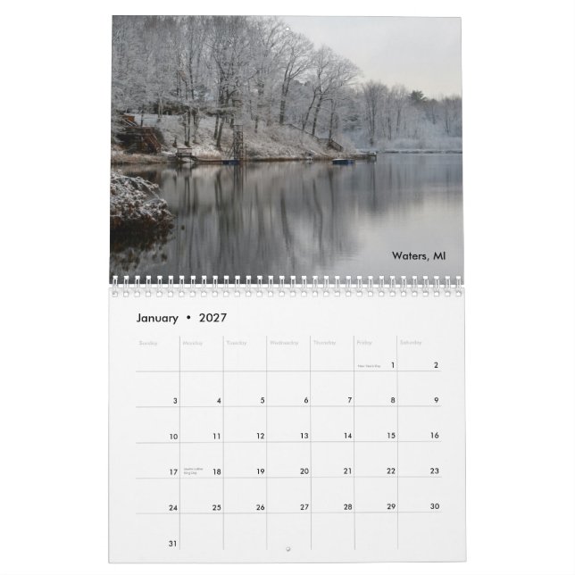 Natur i den Michigan kalendern Kalender (Jan 2027)