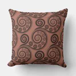 Natur Inspired Earthy Bronze-Brown Curl Mönster Kudde