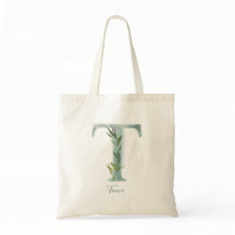 Natur Inspired Grönt Brev T Personlig Tote