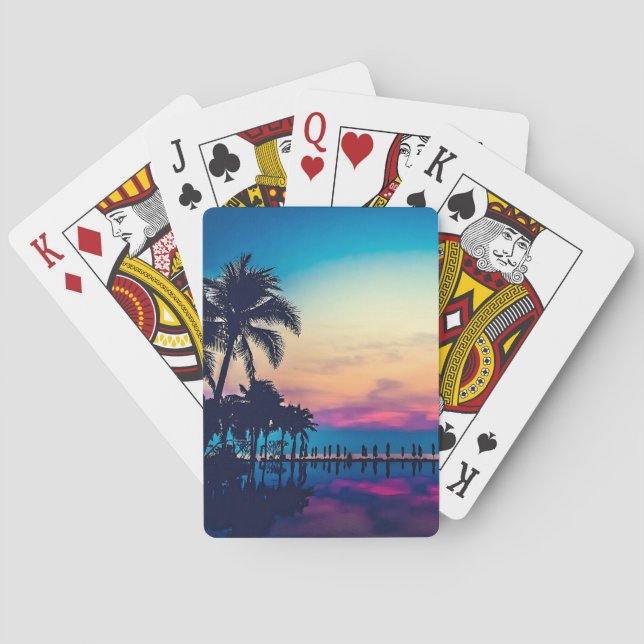 Natur Landskap Pool Palmträd-25925 Casinokort (Baksidan)