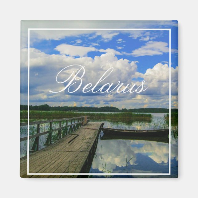 Natur Landskap Sjö Himmel Vitryssland Magnet (Framsidan)