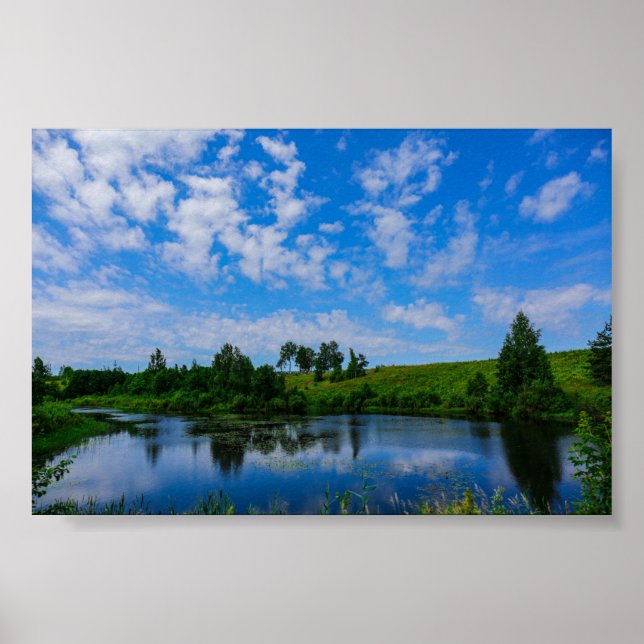 Natur Landskap Sjö Träd Vitryssland Affisch (Framsidan)
