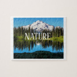 Natur Landskaps Pussel | Berg, Träd & Sjö