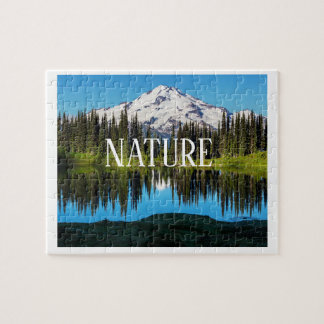 Natur Landskaps Pussel | Berg, Träd & Sjö