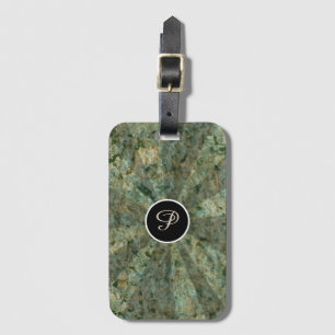 Natur Light Beams Grönt Sten Struktur Monogram Bagagebricka