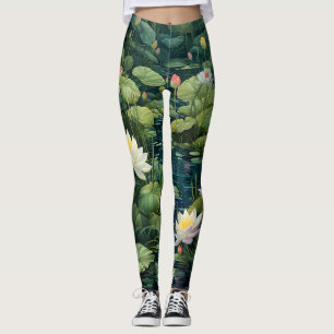 Natur Lotus Vatten Lily Pond Ligcape Leggings