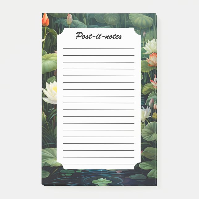 Natur Lotus Vatten Lily Pond Ligcape Post-it Block (Framsida)