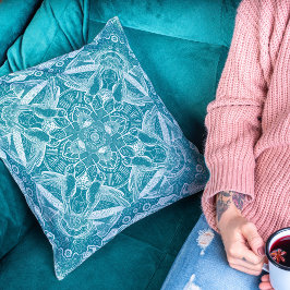 Natur Mandala Hummingbird Välj din Färg Kudde