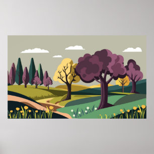 Natur med träd poster