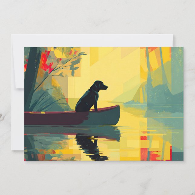 Natur Minimalistisk Svart Labrador Kanot Meddelande (Framsida)