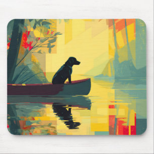 Natur Minimalistisk Svart Labrador Kanot Musmatta