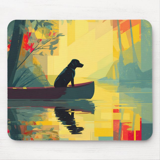 Natur Minimalistisk Svart Labrador Kanot Musmatta (Framsidan)
