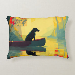 Natur Minimalistisk Svart Labrador Kanot Prydnadskudde
