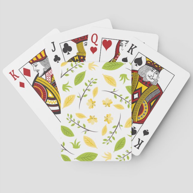 Natur Mönster Löv Ritning  Casinokort (Baksidan)