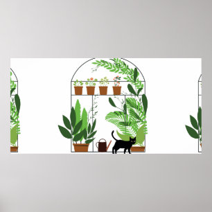Natur mönster, växthus, . Stäck, flöde Poster