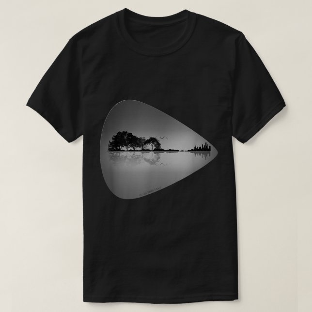 Natur möter gitarrgreppdesign t shirt (Design framsida)