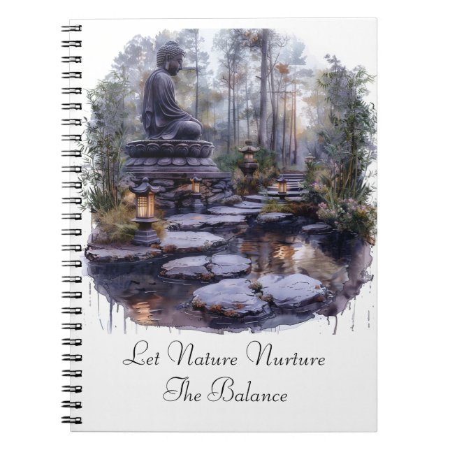 Natur: Nurture Buddha Spiral Photo Notebook Anteckningsbok (Framsidan)
