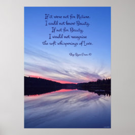 Natur och Dikt på solnedgång över Sjö Foto Poster