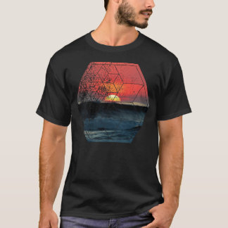 Natur och geometri - Lättsolnedgång till havs T Shirt
