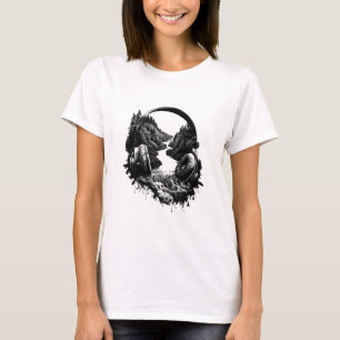 Natur- och musikhörlurar - svart och vit artist t shirt