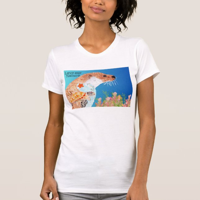 Natur Otter T Shirt (Framsida)