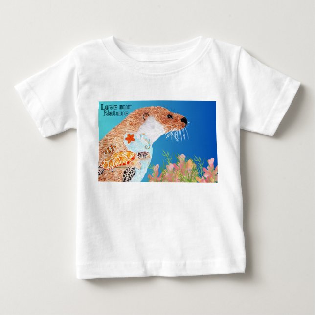 Natur Otter T Shirt (Framsida)