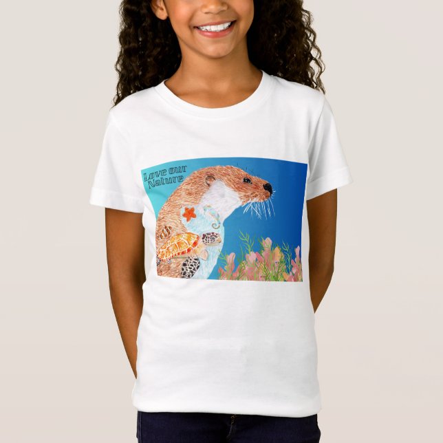 Natur Otter T Shirt (Framsida)