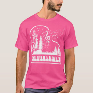 Natur Piano Pianist Diskantnyckel Musiknoter Tange T Shirt
