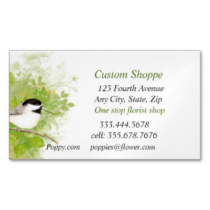 Natur Plant Garden Chickadee Bird Magnetiska Visitkort