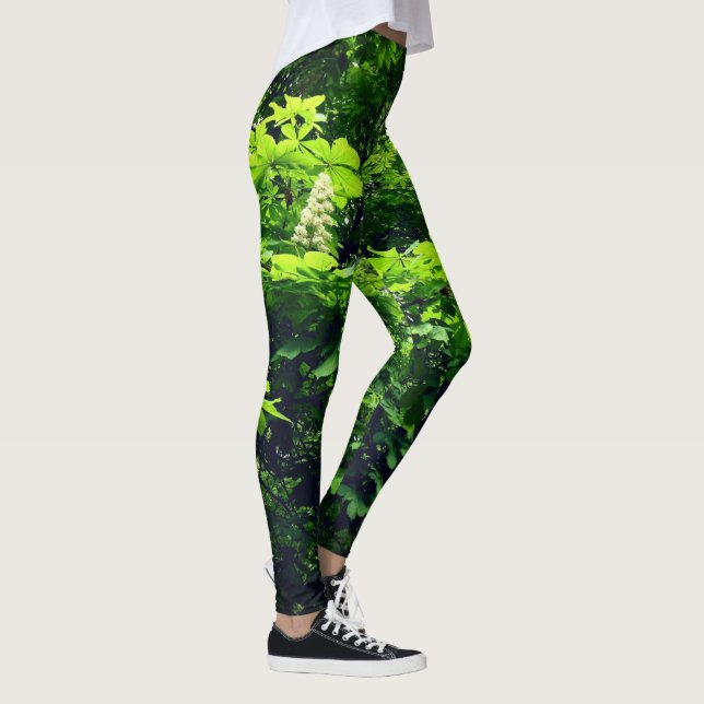 Natur pur grün Baum Pflanzen Leggings (Höger)