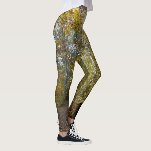 Natur pur Wald grün Baum Pflanzen Leggings (Höger)