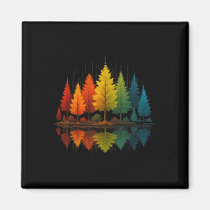 Natur Reflektion Skog Träd Utomhus Vilda Djur Magnet